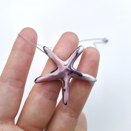 Necklaces - White-rose marble starfish pendant - Daniela Cățoi