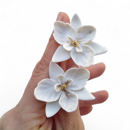 Earrings - Wild orchid porcelain earrings