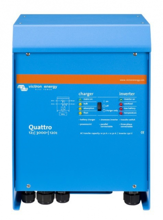 Quattro - Invertor cu charger 12V 3000VA Victron Energy Quattro 12/3000/120-50/50