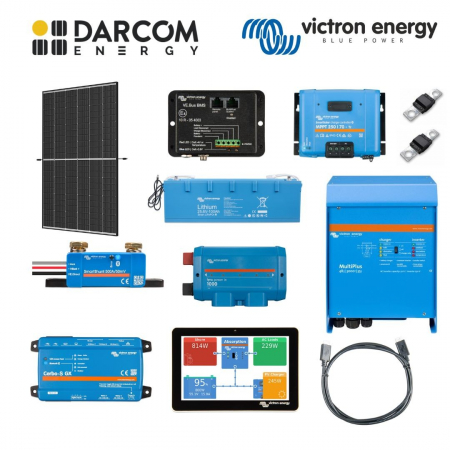 Kituri - Sistem Fotovoltaic Victron Energy Hibrid cu Injectie in retea 2400W stocare LiFePO4