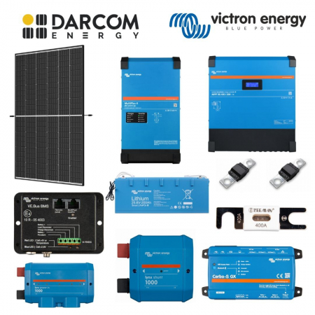 Kituri - Sistem Fotovoltaic Victron Energy Hibrid trifazic 7.2kW stocare LiFePO4