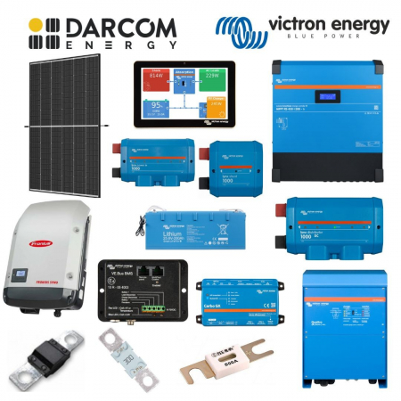 Kituri - Sistem Fotovoltaic Victron Energy Hibrid Trifazic cu Injectie 19.2kW stocare LiFePO4