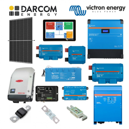 Kituri - Sistem Fotovoltaic Victron Energy Hibrid Trifazic cu Injectie 24kW stocare LiFePO4