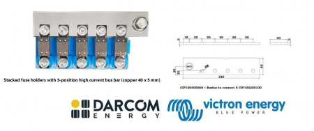 Protectii & izolatoare baterii - Victrom Energy Busbar to connect 5 CIP100200100 (500 A)