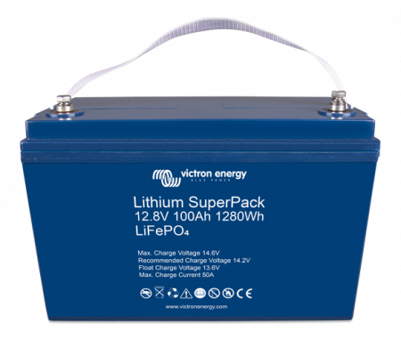 Acumulatori Litiu - Acumulator solar Victron Energy Lithium SuperPack 12.8V/100Ah, usor de instalat, conectare in paralel, alb