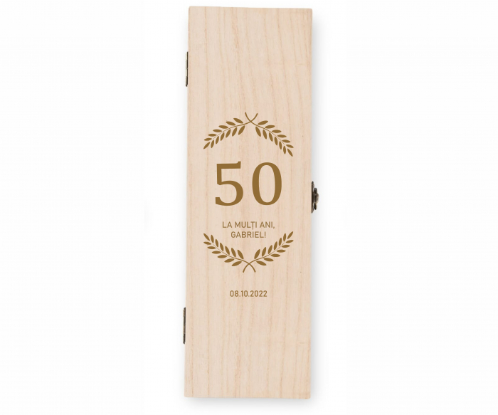 Cutie din lemn personalizata pentru sticla de vin [2]