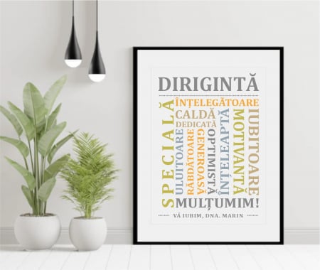 Cadouri pentru cadre didactice - Tablou Personalizat Dirigintă – Cadou de Sfârșit de An