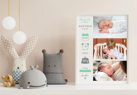 Tablouri - Tablou personalizat cu 3 poze si text