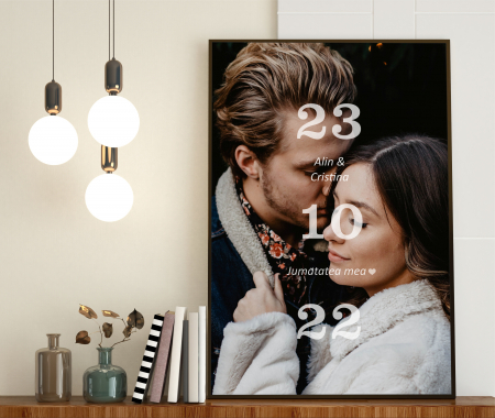 Tablou personalizat cu o poza si data