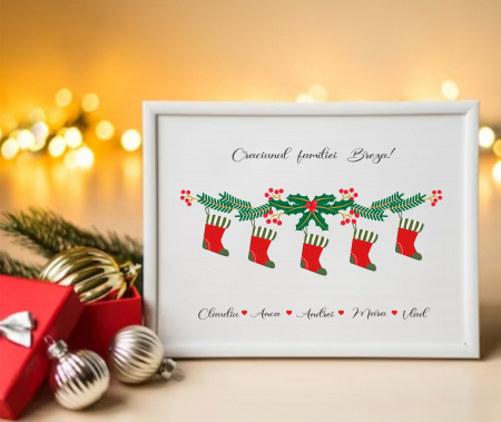 Cadouri Craciun - Tablou personalizat cu cizmulite Craciun