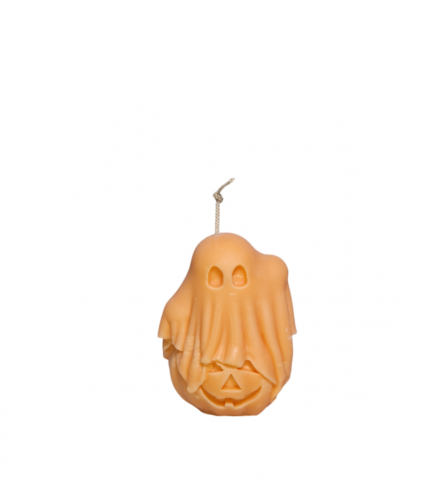 Lumanare fantoma-dovleac pentru Halloween, portocaliu [2]