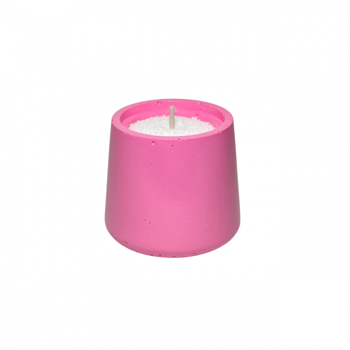 Lumanare pahar ciment conic, roz, pentru Dragobete / Valentine Days [2]