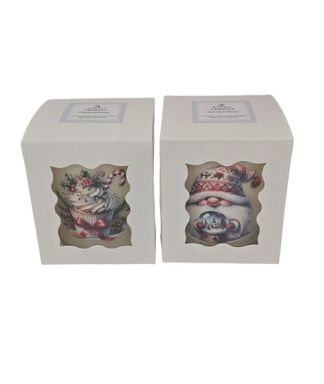 Lumanare pahar de sticla cu decor de Craciun - Cupcake [8]