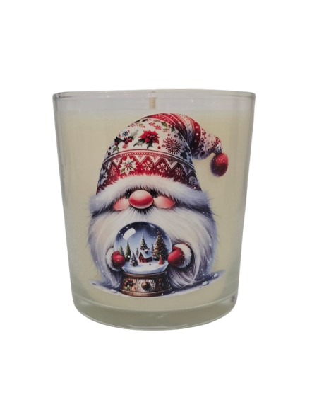 Lumanare pahar de sticla cu decor de Craciun - Cupcake [4]