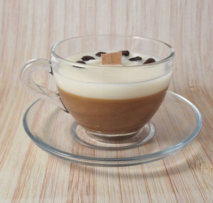 Lumanare parfumata in ceasca de cafea cu fitil lemn [3]