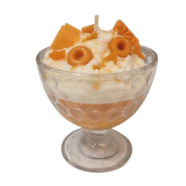 Lumanare parfumata in cupa de inghetata cu decor portocaliu de Halloween, Spiced Pumpkin [3]