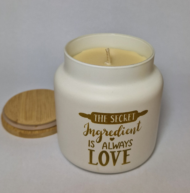 Lumanare parfumata in recipient sticla cu capac lemn, aroma Vanilie si caramel, 650 gr [3]