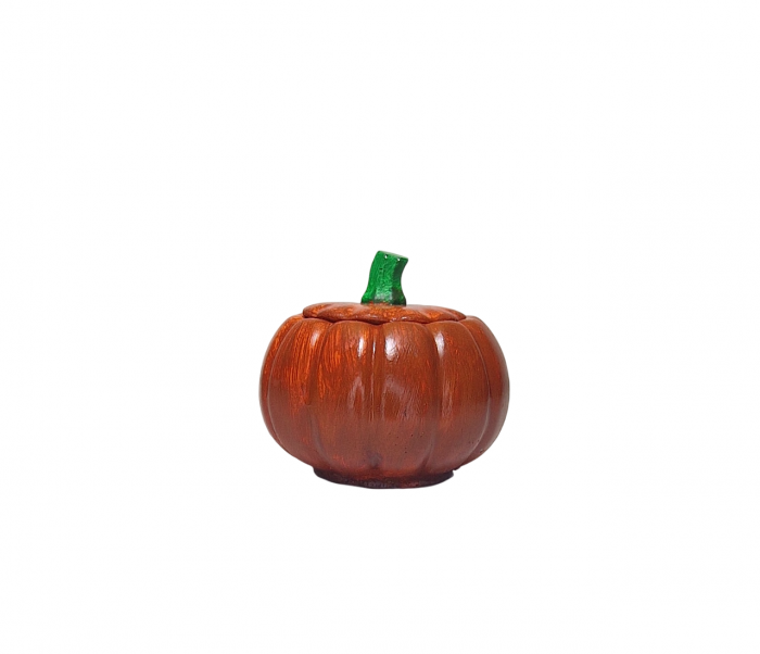 Lumanare parfumata in vas portocaliu model dovleac cu capac, aroma Pumpkin Spice [3]
