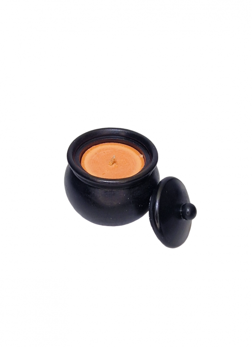 Lumanare parfumata pentru Halloween - model ceaun negru [4]