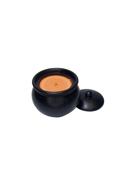 Lumanare parfumata pentru Halloween - model ceaun negru [3]