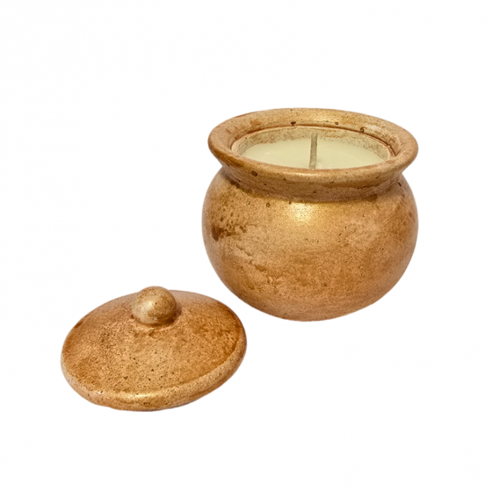 Lumanare parfumata pentru Craciun - model ceaun bronz [3]