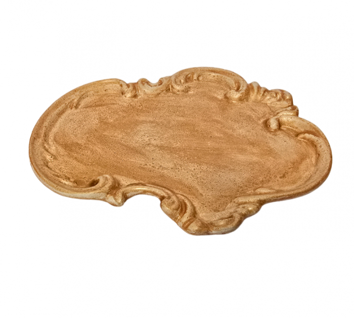Tava decorativa model vintage din ceramica/ciment 200 x 160 mm, culoare bronz [1]