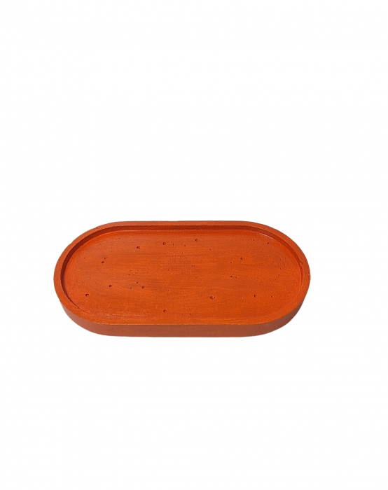 Tava decorativa ovala pentru Halloween,  culoare portocaliu, 175 x 90 mm [3]