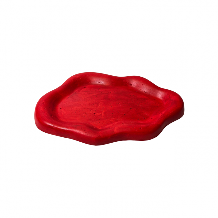 Tava suport pentru lumanari decorative, culoare rosie [1]
