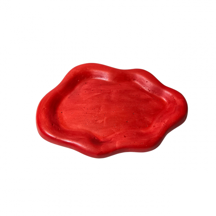 Tava suport pentru lumanari decorative, culoare rosie [2]