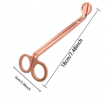 Accesorii lumanari - Foarfeca fitil lemn/bumbac, culoare roz