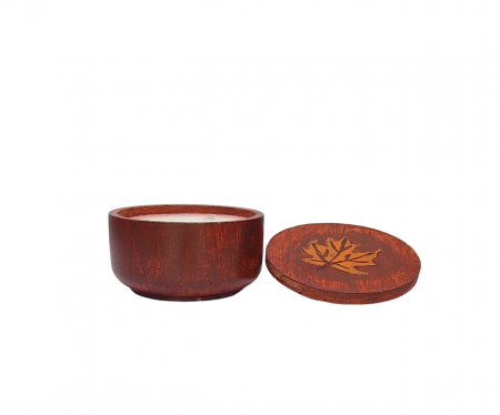 Lumanare bol ciment maro cu capac decorat [6]