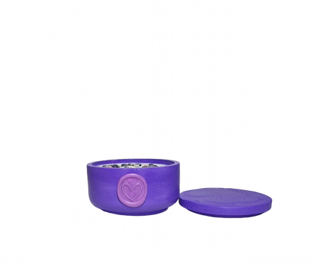 Lumanare bol ciment violet, cu capac - aroma lavanda [2]