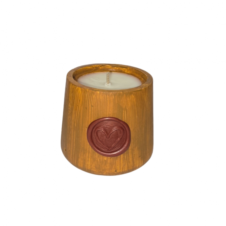 Lumanare pahar ciment conic, galben [1]