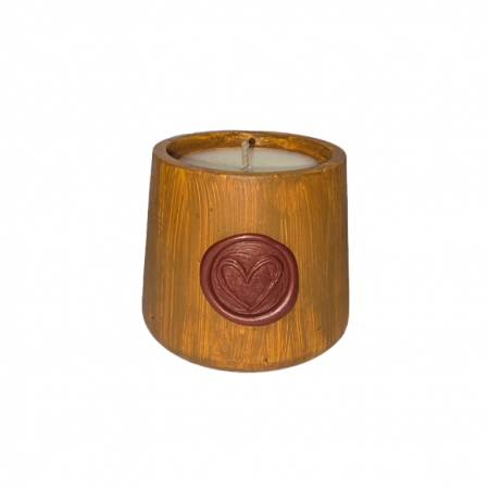 Colectia Toamna 2025 - Lumanare pahar ciment conic, galben