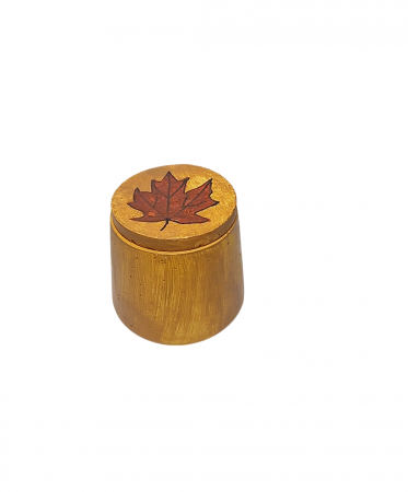 Lumanare pahar ciment conic, galben, cu capac decorat [7]