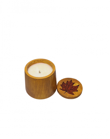 Lumanare pahar ciment conic, galben, cu capac decorat [3]