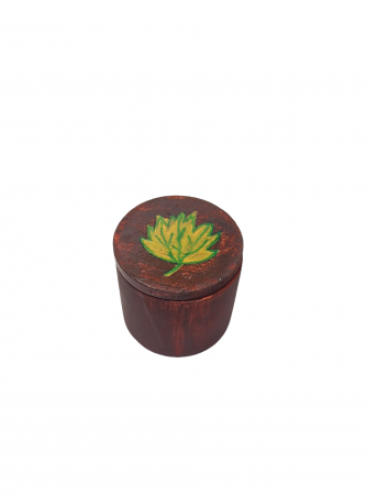 Lumanare pahar ciment maro, cu capac decorat [1]