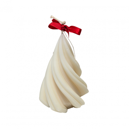 Lumanare parfumata brad spirala alb, mare [1]