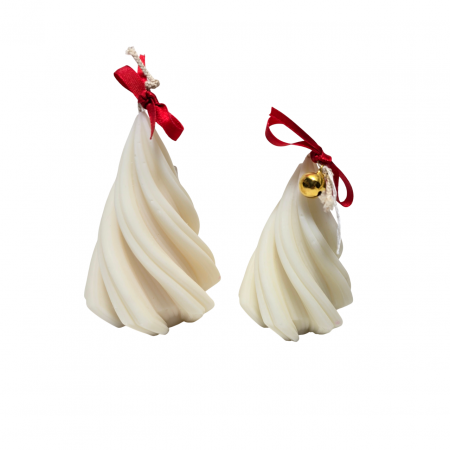 Lumanare parfumata brad spirala alb, mare [2]