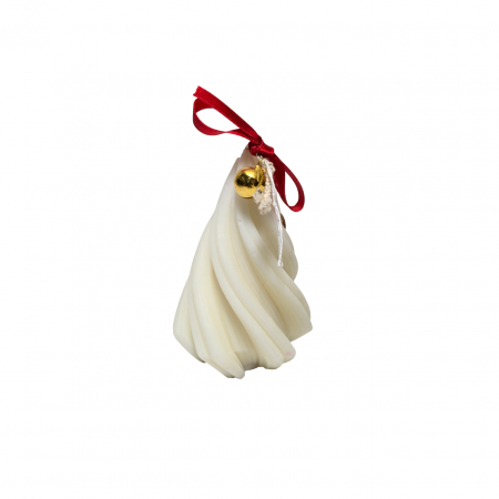 Lumanari Craciun - Lumanare parfumata brad spirala alb, mic