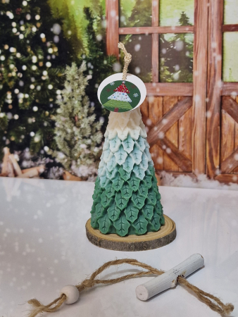 Lumanare parfumata bradut alb-verde [2]