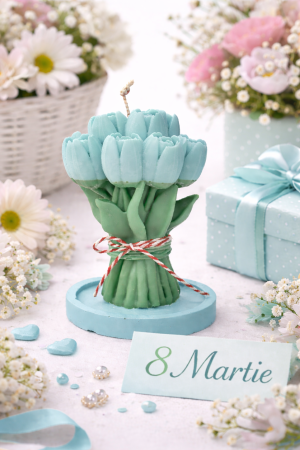 Lumanare parfumata Buchet de lalele cu suport de ciment [6]