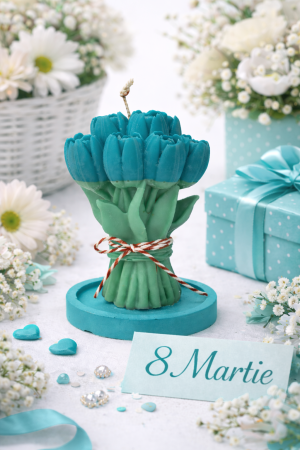 Lumanare parfumata Buchet de lalele cu suport de ciment [1]