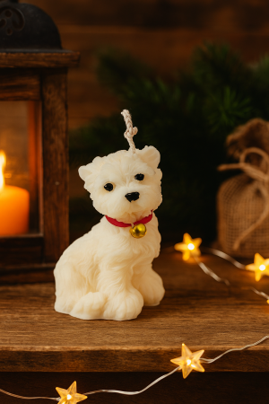 Lumanari parfumate - Lumânare Parfumată - Cățel Westie, alb