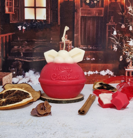 Lumanare parfumata globulet rosu-alb [1]