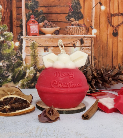 Lumanare parfumata globulet rosu-alb [2]