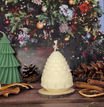 Lumanari Craciun - Lumanare parfumata Craciun, con de brad, alb