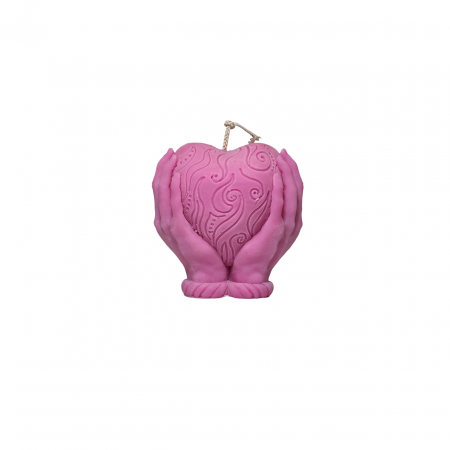 Lumanare parfumata Inima in Maini, roz, pentru Dragobete / Valentine Days [1]