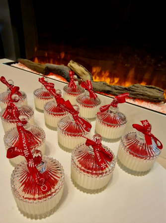 Lumanare parfumata Craciun, bomboniera sticla cu fundita, decor craciunita [1]