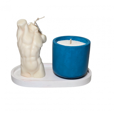 Lumanare parfumata Torso masculin, alb, pentru Dragobete / Valentine Days [4]